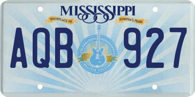 MS license plate AQB927