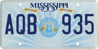 MS license plate AQB935