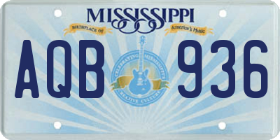 MS license plate AQB936