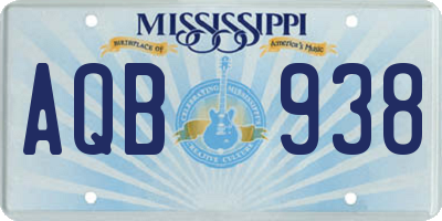 MS license plate AQB938