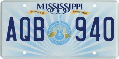 MS license plate AQB940