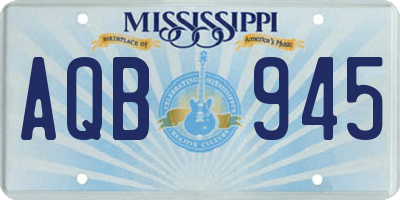 MS license plate AQB945