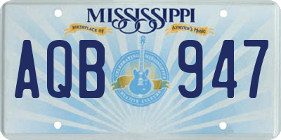 MS license plate AQB947