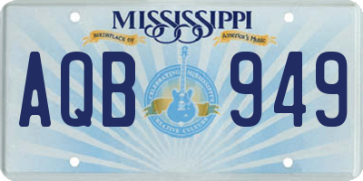 MS license plate AQB949