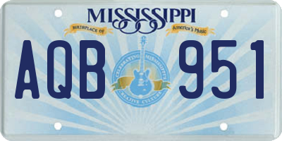 MS license plate AQB951