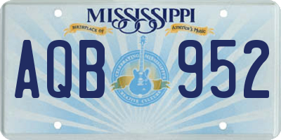 MS license plate AQB952