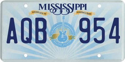 MS license plate AQB954