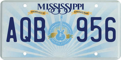 MS license plate AQB956
