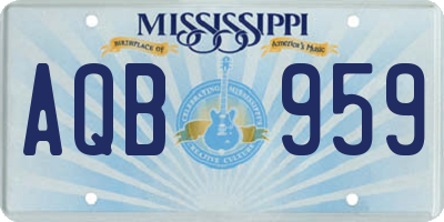 MS license plate AQB959