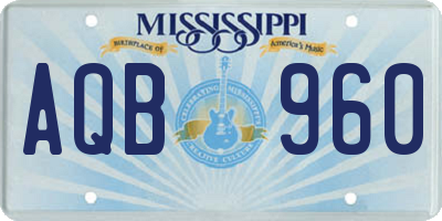 MS license plate AQB960