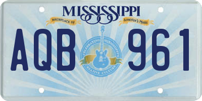 MS license plate AQB961