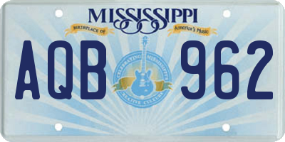 MS license plate AQB962