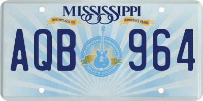 MS license plate AQB964