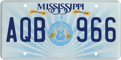 MS license plate AQB966