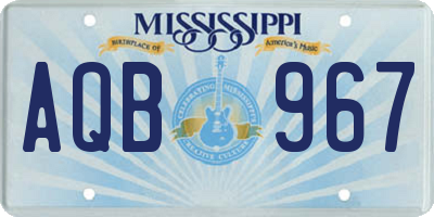 MS license plate AQB967