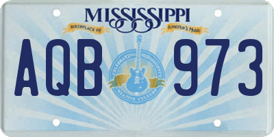 MS license plate AQB973
