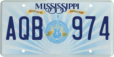MS license plate AQB974