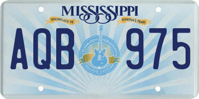 MS license plate AQB975