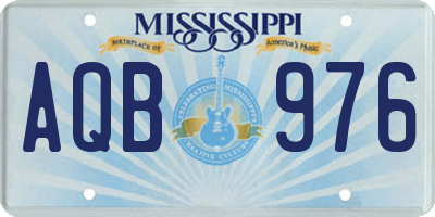 MS license plate AQB976
