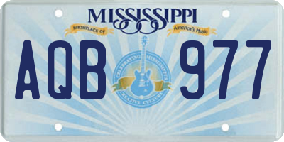 MS license plate AQB977
