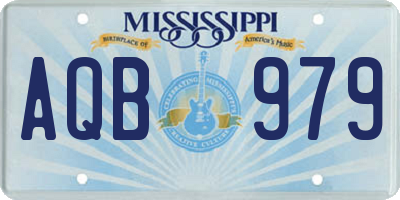 MS license plate AQB979