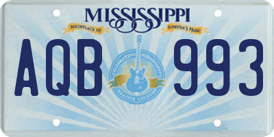 MS license plate AQB993