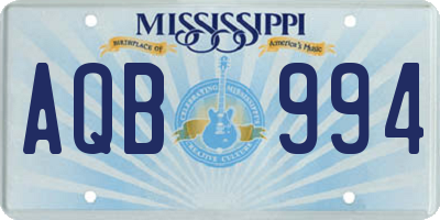 MS license plate AQB994