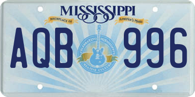 MS license plate AQB996