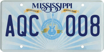 MS license plate AQC008