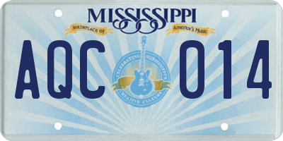 MS license plate AQC014