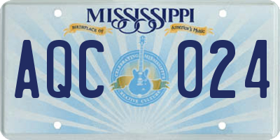 MS license plate AQC024