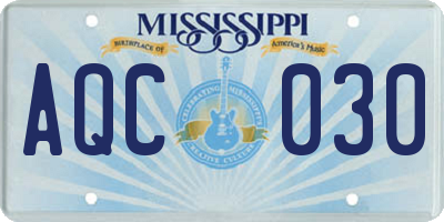MS license plate AQC030
