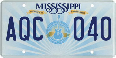 MS license plate AQC040
