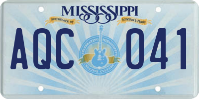 MS license plate AQC041