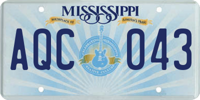 MS license plate AQC043