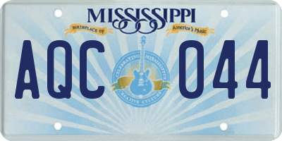 MS license plate AQC044