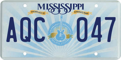 MS license plate AQC047