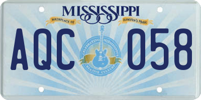 MS license plate AQC058
