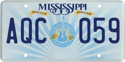 MS license plate AQC059