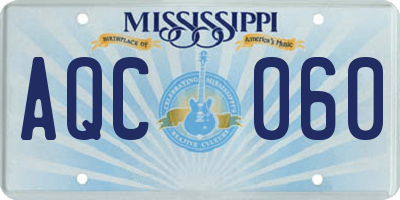 MS license plate AQC060