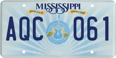 MS license plate AQC061