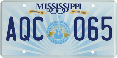 MS license plate AQC065