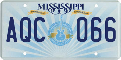 MS license plate AQC066