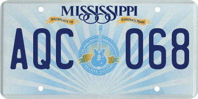 MS license plate AQC068
