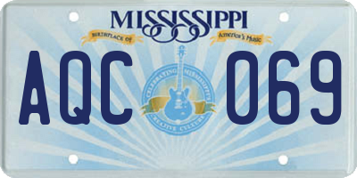 MS license plate AQC069