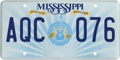 MS license plate AQC076
