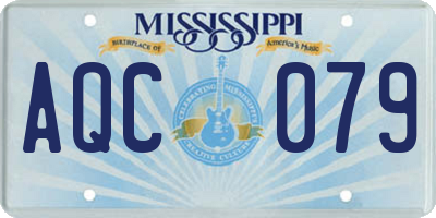 MS license plate AQC079