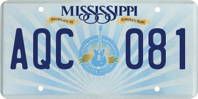 MS license plate AQC081