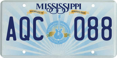MS license plate AQC088