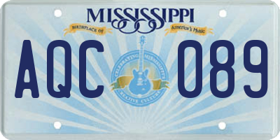 MS license plate AQC089